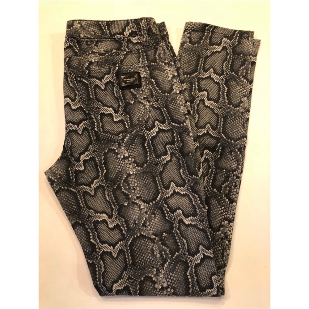 Michael Kors snakeskin print stretch jeans